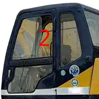 ตำแหน่งตรงด้านซ้าย Kobelco รถขุดกระจกหนา 5 มม. ตำแหน่ง NO.2