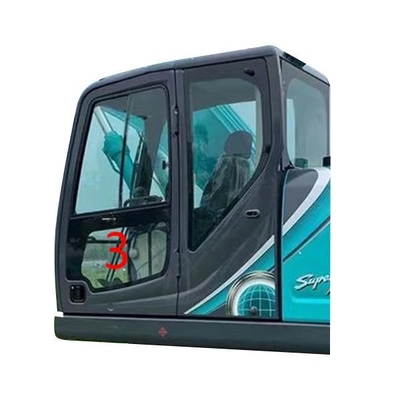 900mm KOBELCO รถขุดกระจกประตูด้านซ้ายล่างตำแหน่ง NO.3 Windshield