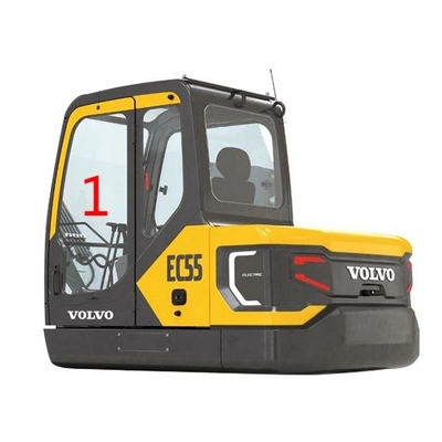 EC55 VOLVO กระจกหน้ารถ ตำแหน่งประตูซ้าย NO.1 Digger Window Replacement