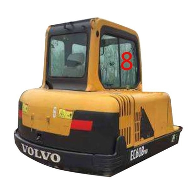 RoHS Volvo รถขุดกระจกหน้ารถตำแหน่งด้านขวา No.8