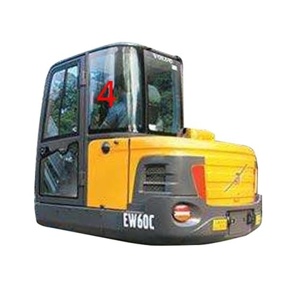 สีขาว EC60C VOLVO กระจกบังลมประตูด้านซ้ายด้านหลังตำแหน่ง NO.4 Windshield