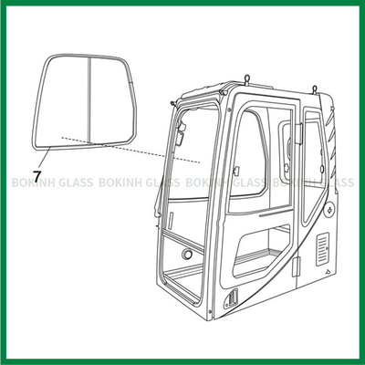 VOLVO CASE กระจกบังลมแบบกำหนดเอง KATO Mini Digger Glass Replacement