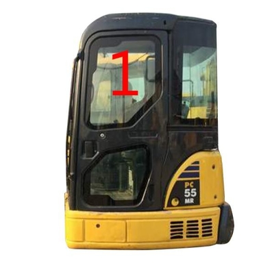 KOMATSU PC55MRกระจกเก๋งซ้าย ตำแหน่งกระจกใหญ่ NO.1 5mm Thick Tempered