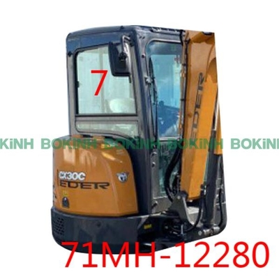 71MH-12280 HYUNDAI รถขุดหน้าต่างเปลี่ยนตำแหน่งด้านขวา NO.7 กระจกนิรภัย