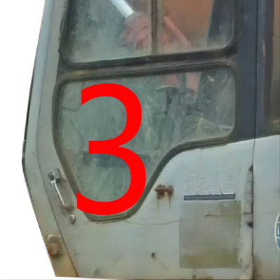 4457176 HITACHI รถขุดกระจก Cab Window ซ้ายประตูล่างตำแหน่ง NO.3 กระจกนิรภัย