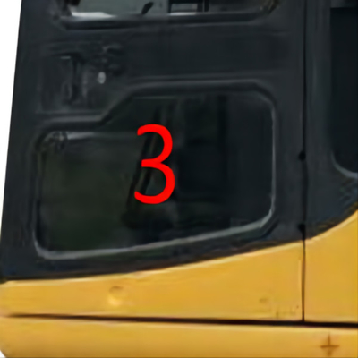 ISO รถขุดห้องโดยสาร KOMATSU Cab กระจกประตูด้านซ้ายล่างตำแหน่ง NO.3