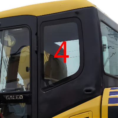 ห้องโดยสารกระจกหน้าต่างรถขุดทนอุณหภูมิด้านหลังซ้ายตำแหน่ง NO.4