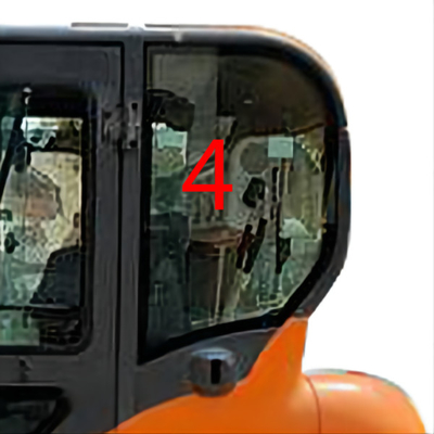 DX60-9 DX70 DOOSAN ประตูกระจกข้างซ้าย ตำแหน่งหลัง NO.4