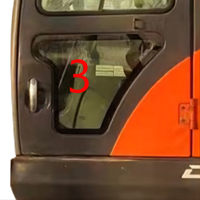 DOOSAN Mini Digger Glass Replacement RoHS ตำแหน่งล่างของประตูด้านซ้ายล่าง NO.3