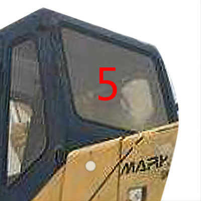 ด้านหลังกระจกรถขุดนิรภัย KOBELCO ตำแหน่งที่ 5 เปลี่ยนกระจกหน้ารถ