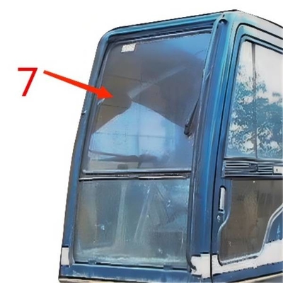 ด้านขวา KOBELCO รถขุดกระจกหน้าต่างสีเขียว ตำแหน่ง No.7