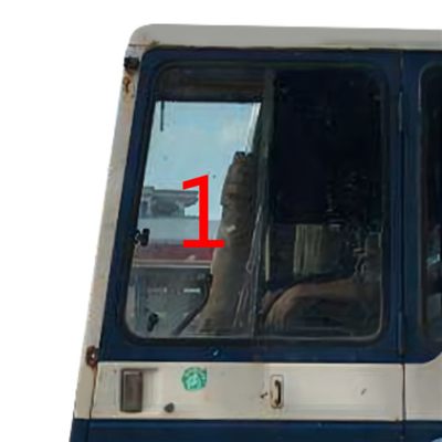 แรงกระแทกสูง KOMATSU Cab Glass การเปลี่ยนหน้าต่างประตูรถขุดด้านซ้าย