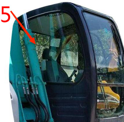 Bent Resistant KOBELCO รถขุดกระจกสีเขียวด้านหลังตำแหน่ง No.5