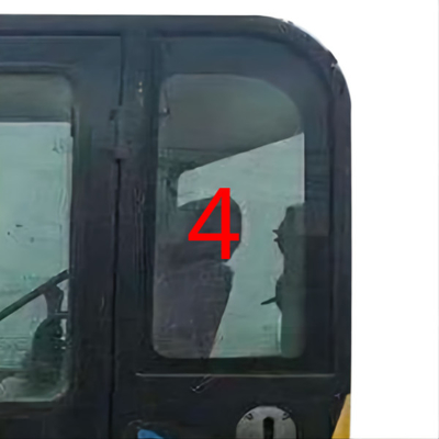 กระจกหน้ารถสำหรับรถขุด ประตูข้างซ้าย ตำแหน่งด้านหลัง NO.4