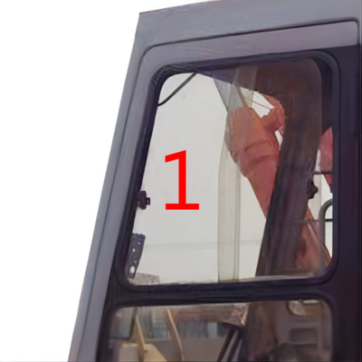 กระจกนิรภัย 5 มม. สำหรับกระจกหน้ารถ HITACHI ตำแหน่งเฉียงซ้าย NO.1