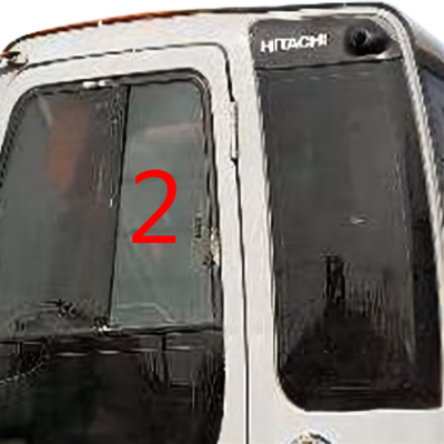 เปลี่ยนหน้าต่างรถขุด HITACHI ตำแหน่งประตูซ้าย NO.2