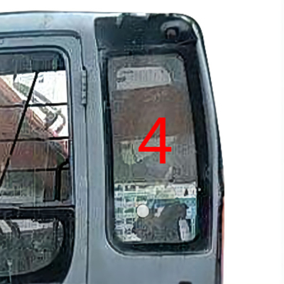 รถขุดกระจกเทมเปอร์เปลี่ยนหน้าต่างประตูซ้ายด้านหลังตำแหน่ง NO.4