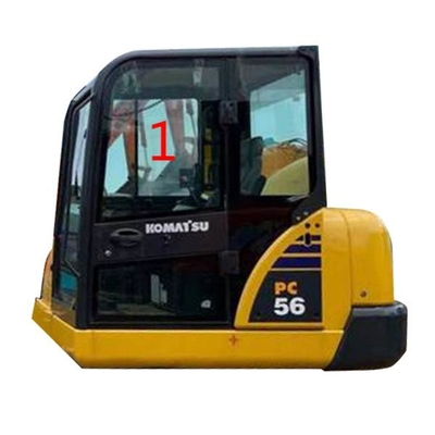 PC56-7 PC56 KOMATSU หัวเก๋งข้างซ้าย ตำแหน่ง NO.1 กระจกบานใหญ่ หนา 5 มม.