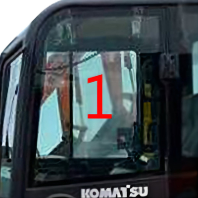 PC56-7 PC56 KOMATSU หัวเก๋งข้างซ้าย ตำแหน่ง NO.1 กระจกบานใหญ่ หนา 5 มม.