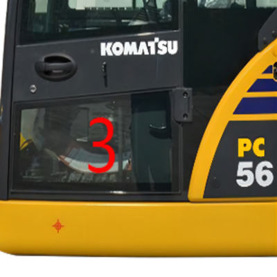 OEM KOMATSU PC6-7 PC56 Cab กระจกซ้ายประตูล่างตำแหน่ง NO.3 หน้าต่างเปลี่ยน