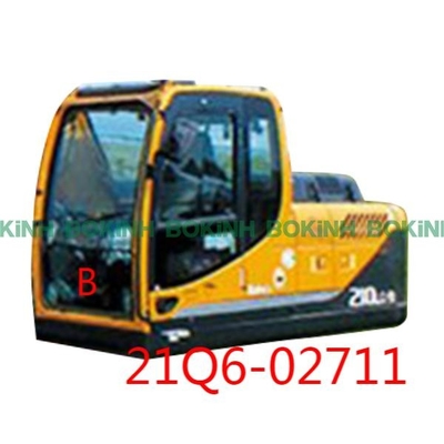 21Q6-02711 HYUNDAI Excavator Cab กระจกนิรภัยหน้าต่างด้านหน้าลงตำแหน่งB
